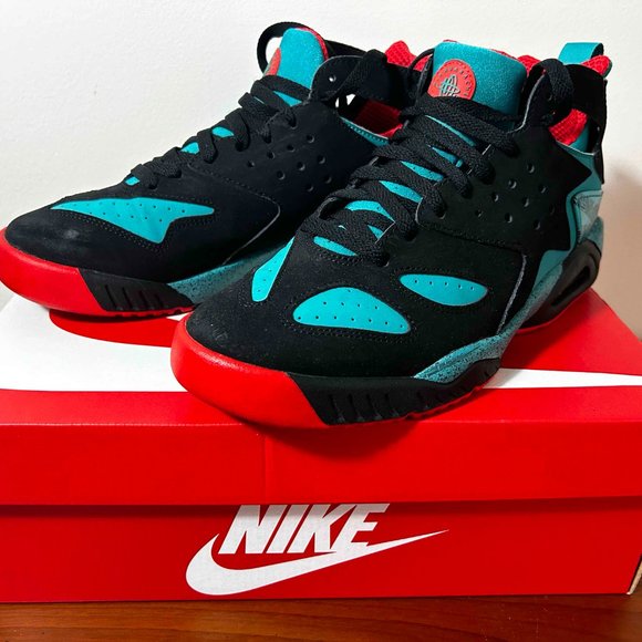 Nike Air Tech Challenge Huarache Black/Turbo Green–Light Crimson Size 8 main image 5